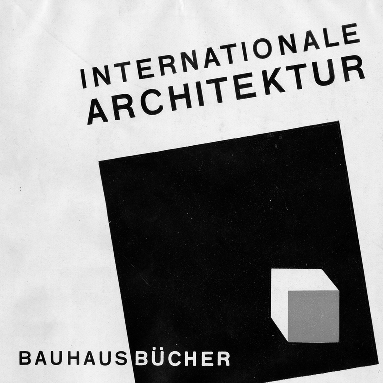 Vorderseite des von Farkás Molnár gestalteten Umschlags zu Walter Gropius' Buch »Internationale Architektur«, Bauhausbücher 1, München 1925.