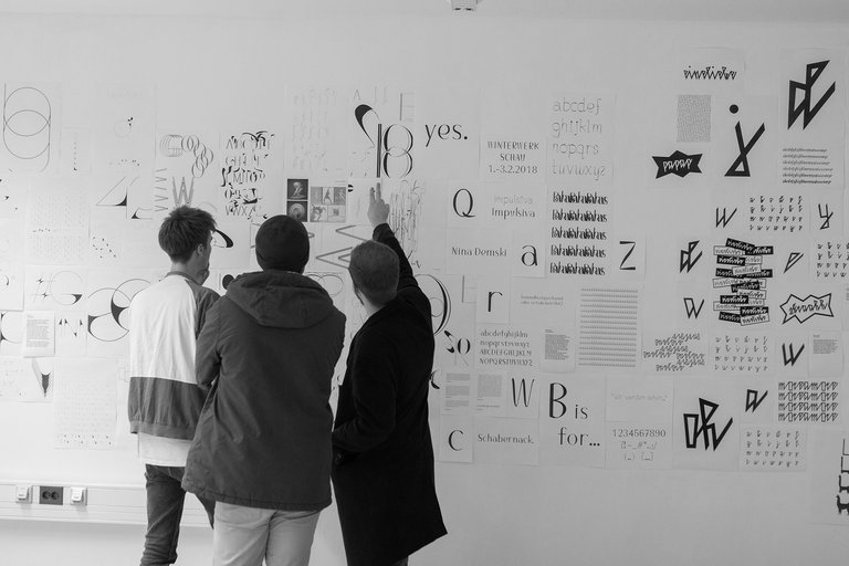 typography exhibition at the winter work exhibition 2019 (Photo: Jascha Fiebich)