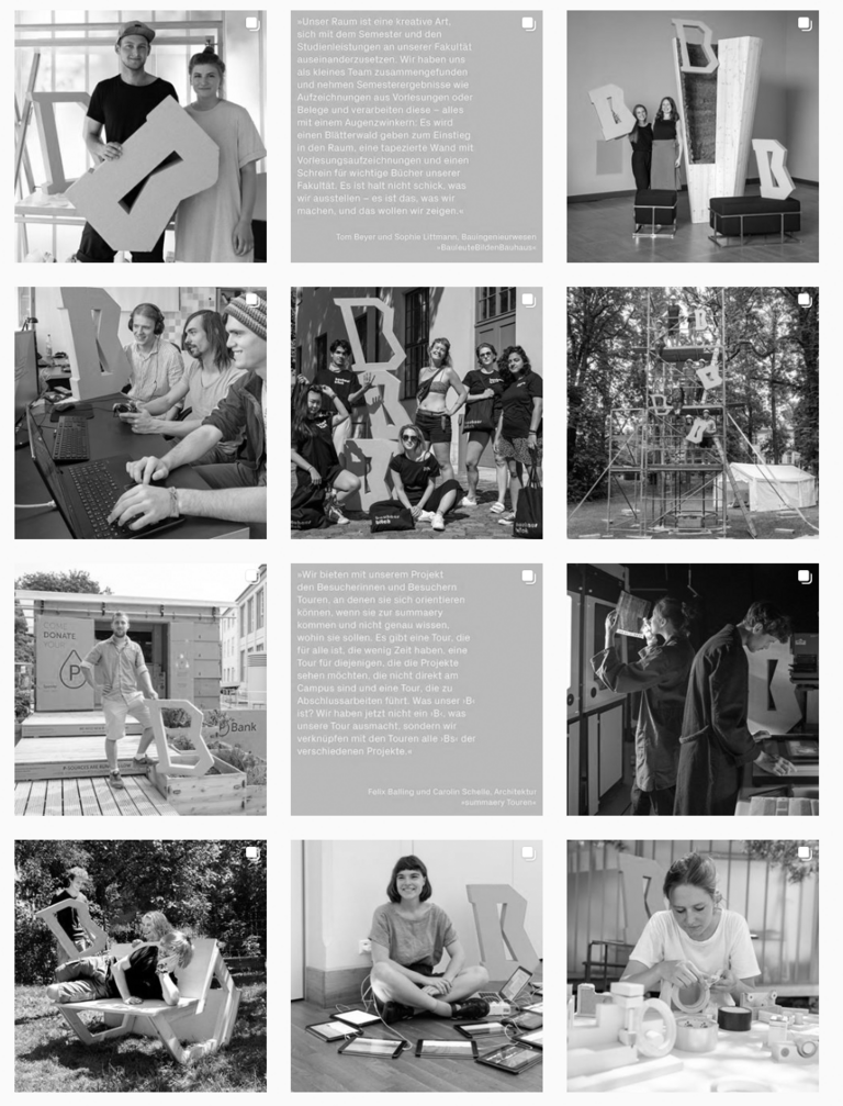 Die summaery2019-Fotoaktion auf dem Instagram-Kanal der Bauhaus-Universität Weimar